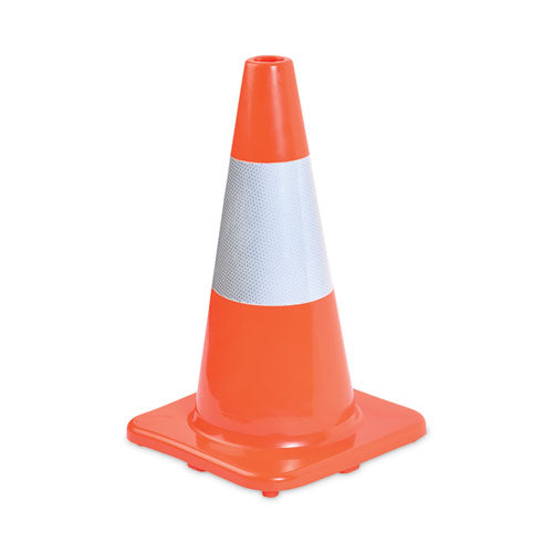 Traffic Cone, 10 X 10 X 18, Orange/silver