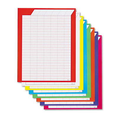 Jumbo Horizontal Incentive Chart Pack, 28 X 22, Assorted Colors With Assorted Borders, 8/pack