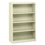 Metal Bookcase, Four-shelf, 34.5w X 13.5d X 52.5h, Putty