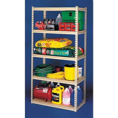 Stur-d-stor Shelving, Five-shelf, 36.5w X 18.5d X 72h, Sand