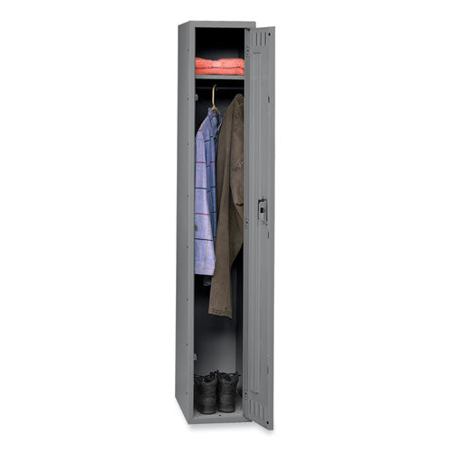 Single-tier Locker, One Locker With Hat Shelf And Coat Rod, 12w X 18d X 72h, Medium Gray