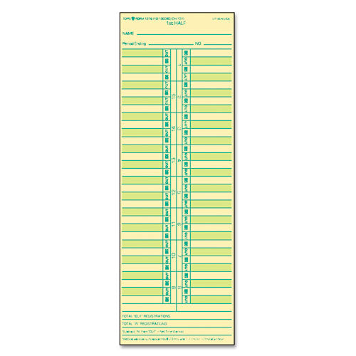 Time Clock Cards, Replacement For 10-100382/1950-9631, Two Sides, 3.5 X 10.5, 500/box