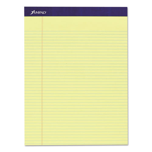 Legal Ruled Pads, Narrow Rule, 50 Canary-yellow 8.5 X 11.75 Sheets, 4/pack