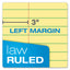Double Sheet Pads, Pitman Rule Variation (offset Dividing Line - 3" Left), 100 Canary-yellow 8.5 X 11.75 Sheets