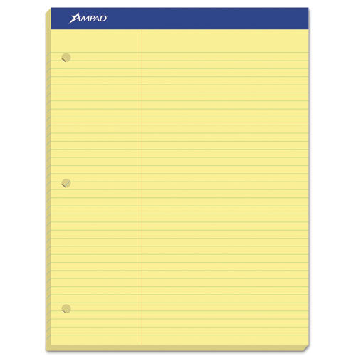 Double Sheet Pads, Narrow Rule, 100 Canary-yellow 8.5 X 11.75 Sheets