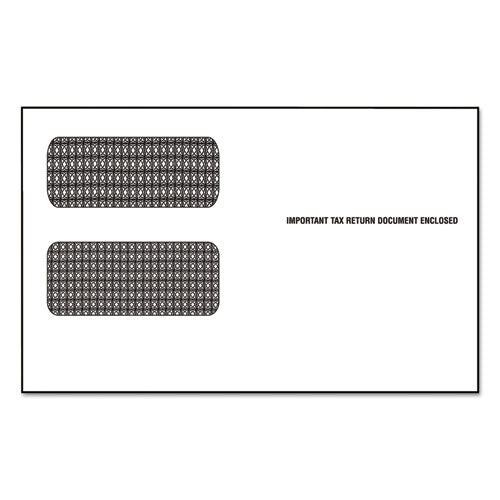 1099 Double Window Envelope, Commercial Flap, Self-adhesive Closure, 3.75 X 8.75, White, 24/pack