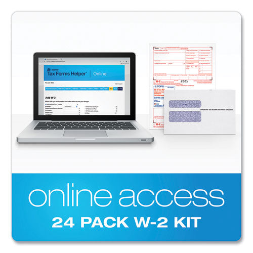 W-2 Tax Forms Kit, Fiscal Year: 2022, Six-part Carbonless, 8.5 X 5.5, 2 Forms/sheet, 24 Forms Total