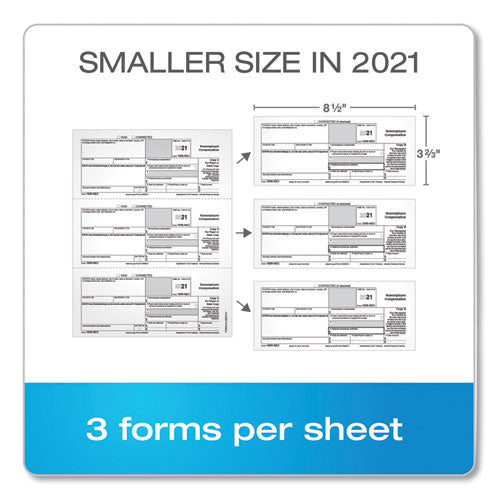 Five-part 1099-nec Online Tax Kit, Fiscal Year: 2022, Five-part Carbonless, 8.5 X 3.5, 3 Forms/sheet, 24 Forms Total