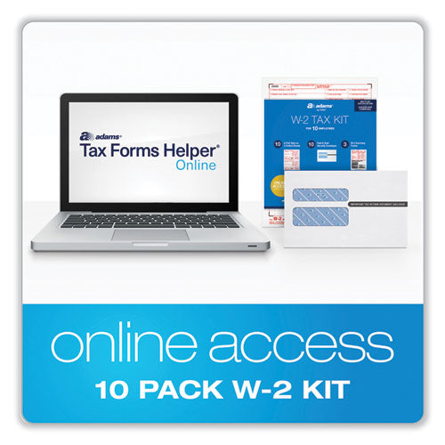 6-part W-2 Online Tax Kit, Fiscal Year: 2022, Six-part Carbonless, 8 X 5.5, 2 Forms/sheet, 10 Forms Total