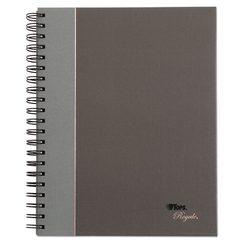 Royale Wirebound Business Notebooks, 1 Subject, Medium/college Rule, Black/gray Cover, 10.5 X 8, 96 Sheets