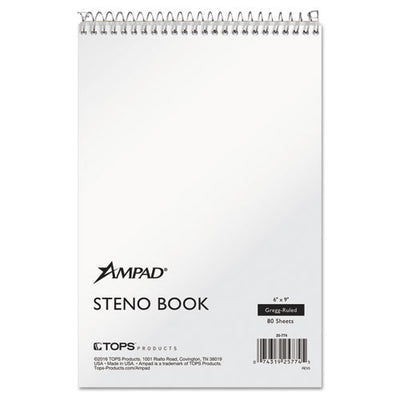 Steno Pads, Gregg Rule, Tan Cover, 80 White 6 X 9 Sheets