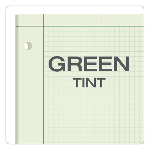 Engineering Computation Pads, Cross-section Quadrille Rule (5 Sq/in, 1 Sq/in), Green Cover, 100 Green-tint 8.5 X 11 Sheets