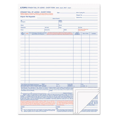 Bill Of Lading, Four-part Carbonless, 8.5 X 11, 50 Forms Total