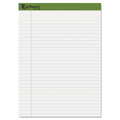 Earthwise By Ampad Recycled Writing Pad, Wide/legal Rule, Politex Sand Headband, 40 White 8.5 X 11.75 Sheets, 4/pack