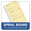 Spiralbound Money And Rent Receipt Book, Two-part Carbonless, 4.75 X 2.75, 4 Forms/sheet, 200 Forms Total