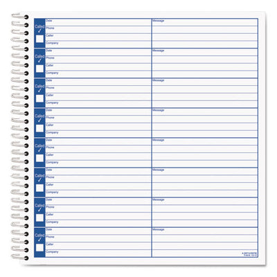 Voice Message Log Books, One-part (no Copies), 8 X 1, 8 Forms/sheet, 800 Forms Total