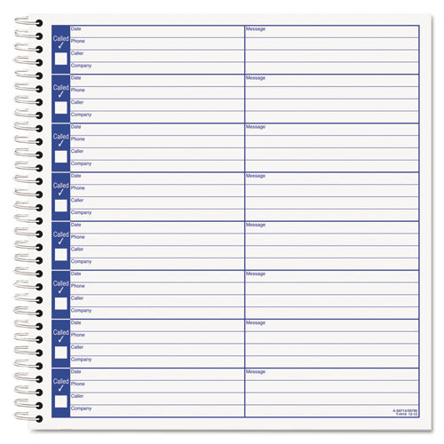 Voice Message Log Books, One-part (no Copies), 8 X 1, 8 Forms/sheet, 800 Forms Total