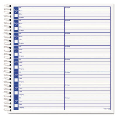 Voice Message Log Books, One-part (no Copies), 8 X 1, 8 Forms/sheet, 800 Forms Total