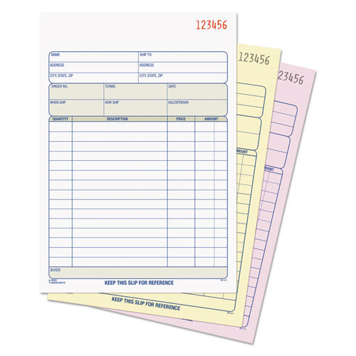 Sales Order Book, Three-part Carbonless, 7.94 X 5.56, 50 Forms Total