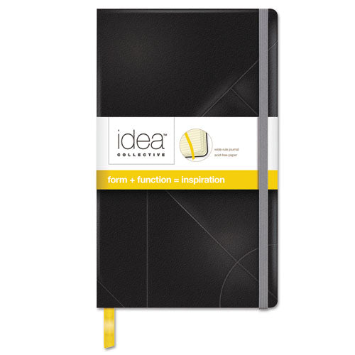 Idea Collective Journal, Hardcover With Elastic Closure, 1 Subject, Wide/legal Rule, Black Cover, 8.25 X 5, 120 Sheets