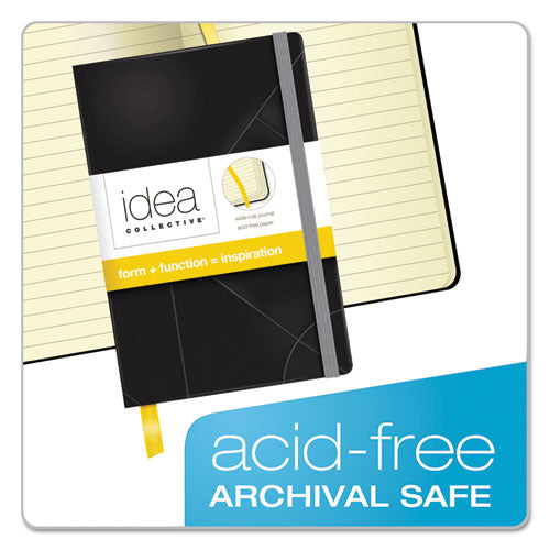 Idea Collective Journal, Hardcover With Elastic Closure, 1 Subject, Wide/legal Rule, Black Cover, 5.5 X 3.5, 96 Sheets