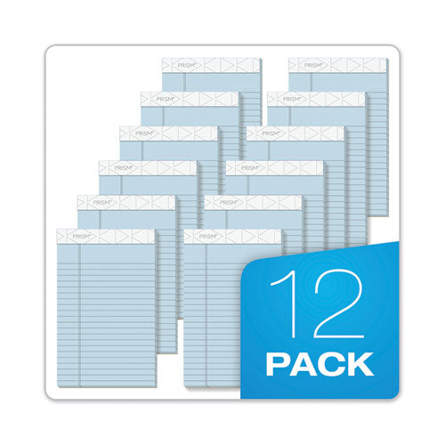 Prism + Colored Writing Pads, Narrow Rule, 50 Pastel Blue 5 X 8 Sheets, 12/pack