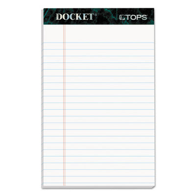 Docket Ruled Perforated Pads, Narrow Rule, 50 White 5 X 8 Sheets, 12/pack