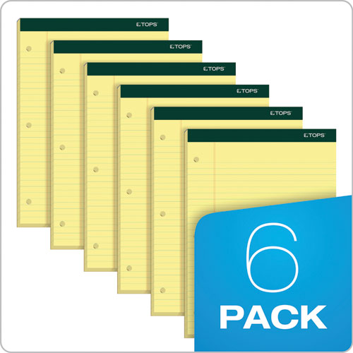 Double Docket Ruled Pads, Wide/legal Rule, 100 Canary-yellow 8.5 X 11.75 Sheets, 6/pack