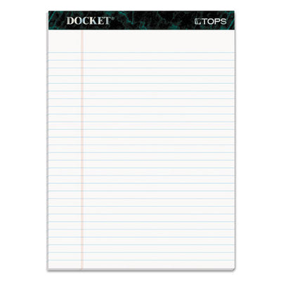 Docket Ruled Perforated Pads, Wide/legal Rule, 50 White 8.5 X 11.75 Sheets, 6/pack