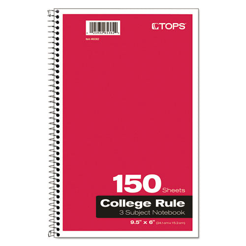 Coil-lock Wirebound Notebooks, 3 Subject, Medium/college Rule, Randomly Assorted Covers, 9.5 X 6, 150 Sheets