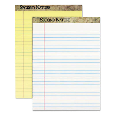 Second Nature Recycled Ruled Pads, Wide/legal Rule, 50 White 8.5 X 11.75 Sheets, Dozen
