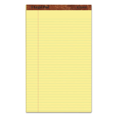"the Legal Pad" Plus Ruled Perforated Pads With 40 Pt. Back, Wide/legal Rule, 50 Canary-yellow 8.5 X 14 Sheets, Dozen