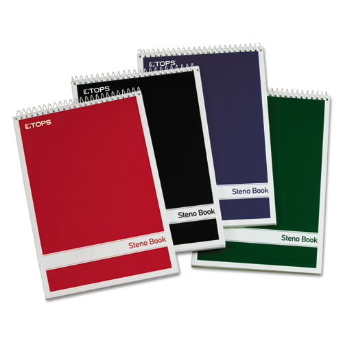 Steno Pad, Gregg Rule, Assorted Cover Colors, 80 Green-tint 6 X 9 Sheets, 4/pack