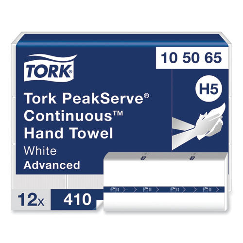 Peakserve Continuous Hand Towel, 7.91 X 8.85, White, 410 Wipes/pack, 12 Packs/carton