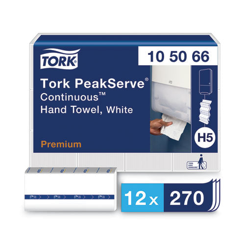 Peakserve Continuous Hand Towel, 7.91 X 8.85, White, 270 Wipes/pack, 12 Packs/carton