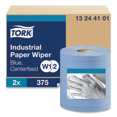 Industrial Paper Wiper, 4-ply, 11 X 15.75, Blue, 375 Wipes/roll, 2 Rolls/carton