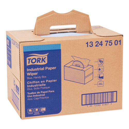 Industrial Paper Wiper, 4-ply, 12.8 X 16.5, Blue, 180/carton