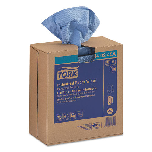 Industrial Paper Wiper, 4-ply, 12.8 X 16.5, Blue, 180/carton