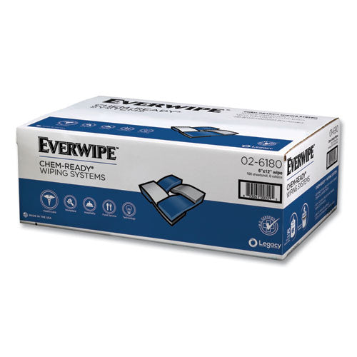 Chem-ready Dry Wipes, 5 X 2.16, White, 180/roll, 6 Rolls/carton