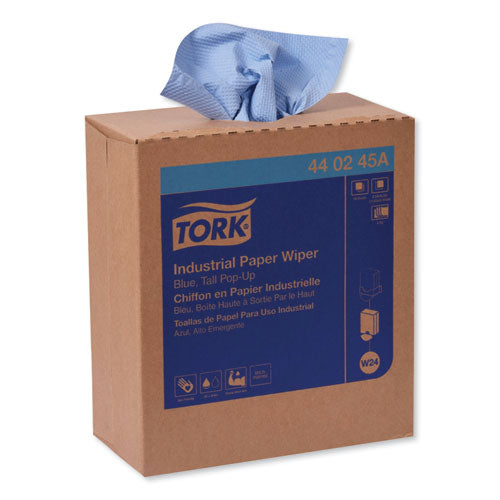 Industrial Paper Wiper, 4-ply, 8.54 X 16.5, Blue, 90 Towels/box, 10 Boxes/carton