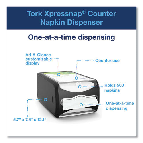Xpressnap Counter Napkin Dispenser, 7.5 X 12.1 X 5.7, Black