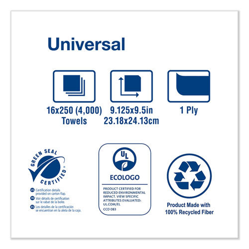 Multifold Hand Towel, 9.13 X 9.5, Natural, 250/pack, 16 Packs/carton