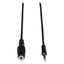 3.5mm Mini Stereo Audio Extension Cable For Speakers And Headphones (m/f), 6 Ft, Black