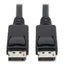 Displayport Cable With Latches (m/m), 6 Ft, Black