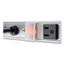 Vertical Power Strip, 8 Outlets, 15 Ft Cord, Silver