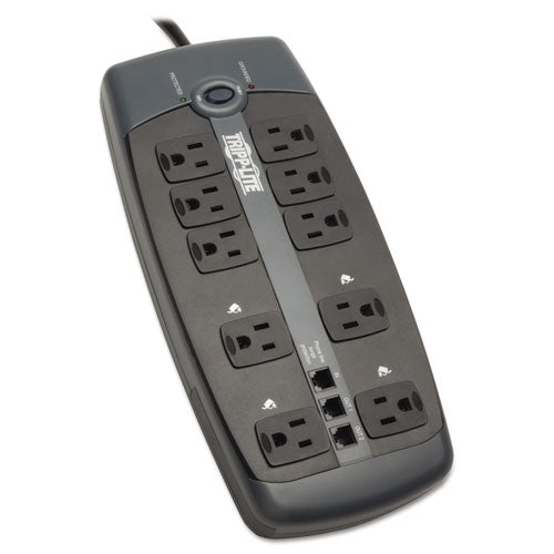 Protect It! Surge Protector, 10 Ac Outlets, 8 Ft Cord, 2,395 J, Black