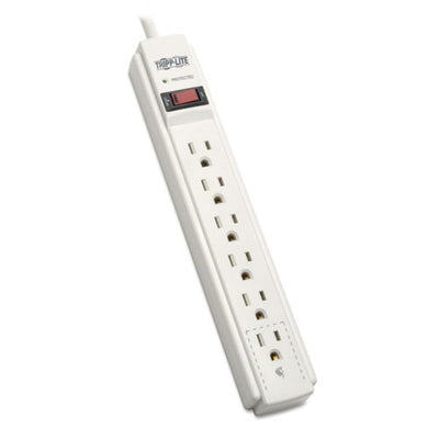 Protect It! Surge Protector, 6 Ac Outlets/2 Usb Ports, 6 Ft Cord, 990 J, Cool Gray