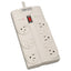 Protect It! Surge Protector, 8 Ac Outlets, 8 Ft Cord, 1,440 J, Light Gray
