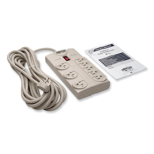 Protect It! Surge Protector, 8 Ac Outlets, 25 Ft Cord, 1,440 J, Light Gray