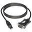 Usb-a To Serial Adapter Cable, 5 Ft, Black